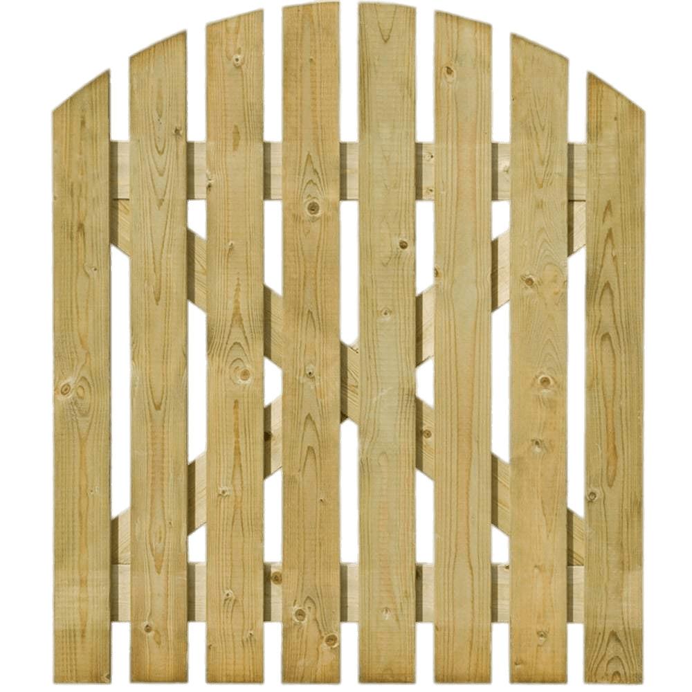 Round Top Light Wooden Gate png transparent