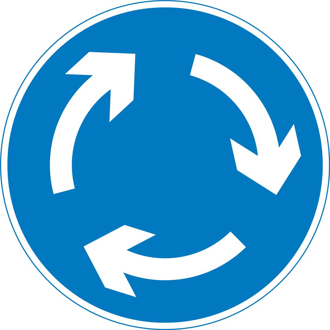 Roundabout Road Sign png transparent