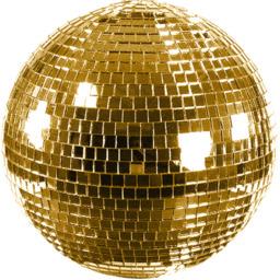 Shiny Gold Disco Ball png transparent