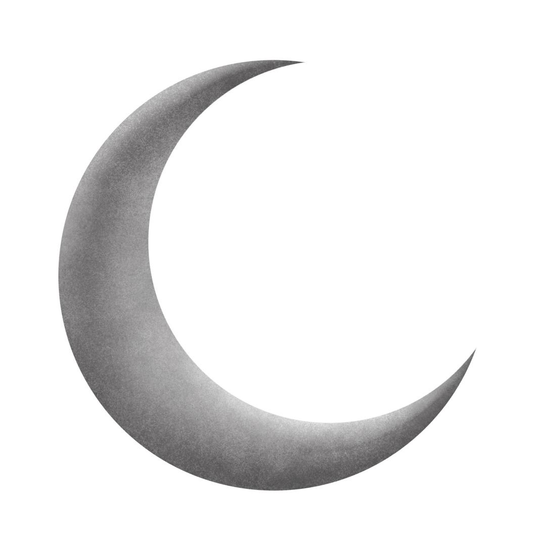 Silver Grey Moon Crescent png transparent