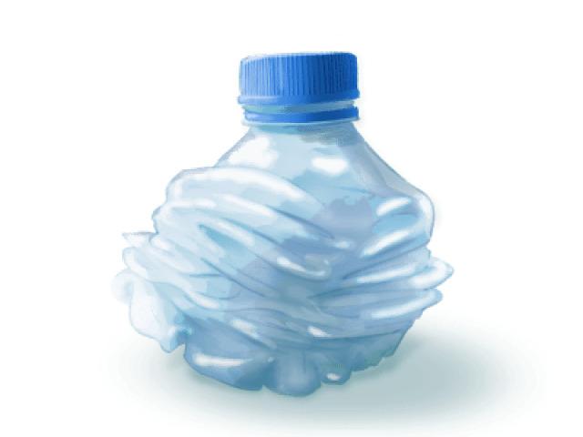 Small Crushed Water Bottle png transparent