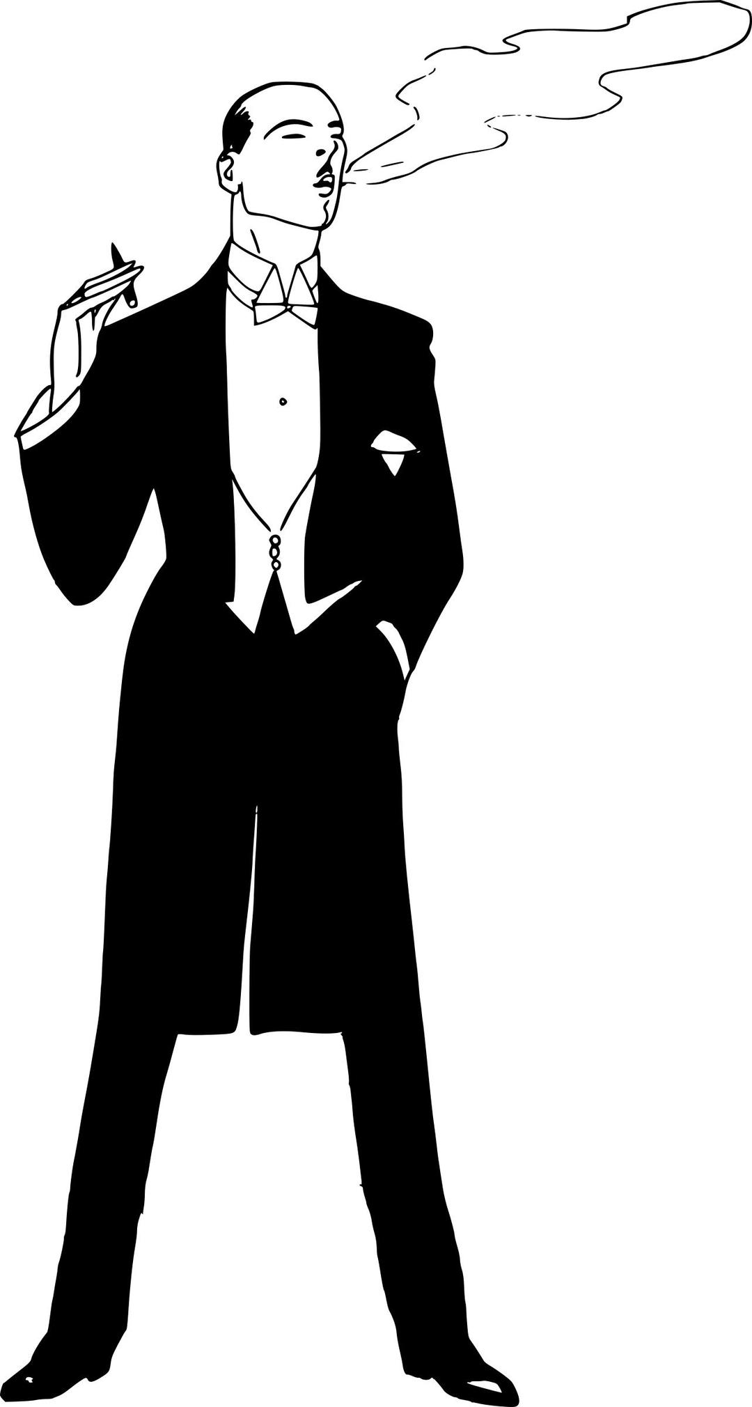 Smoking in a Tuxedo png transparent