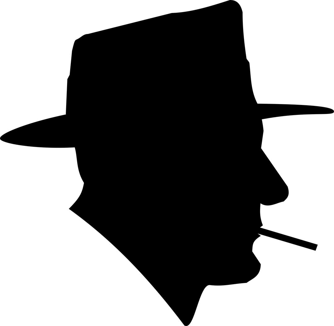 Smoking Man in Fedora Silhouette png transparent
