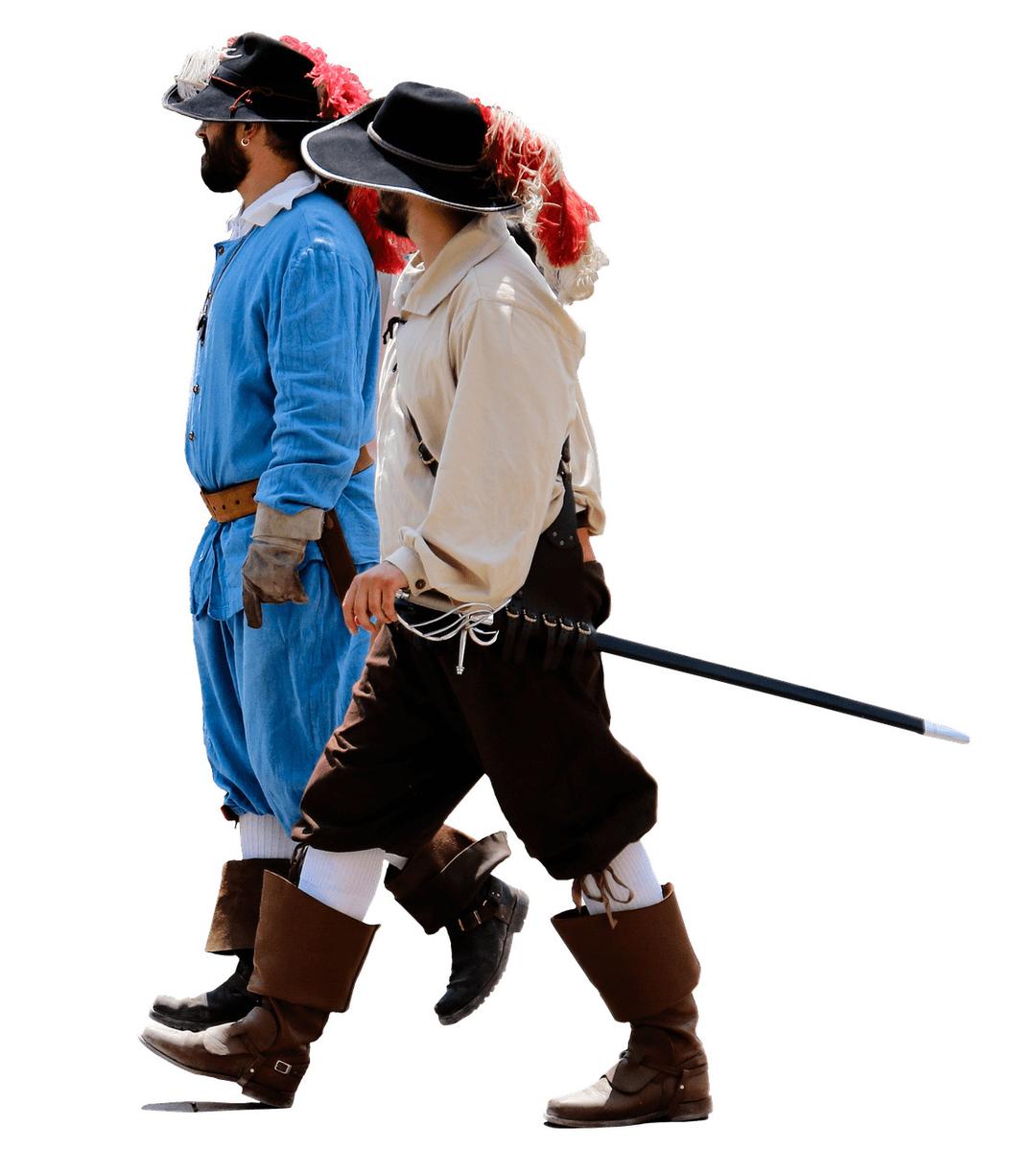 Soldiers Two Musketeers Side View png transparent