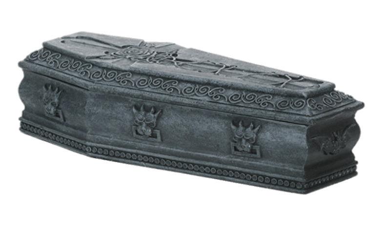 Stone Coffin With Gargoyle Decoration png transparent