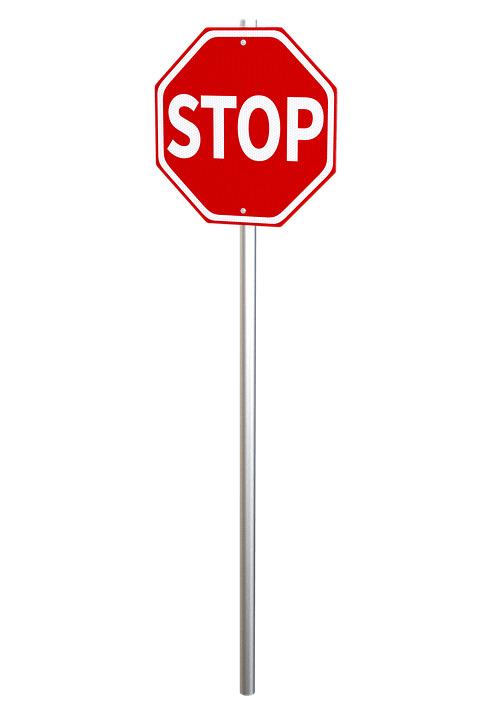 Stop Sign on Pole png transparent