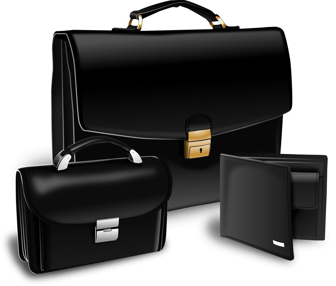 Suitcase, purse and handy png transparent