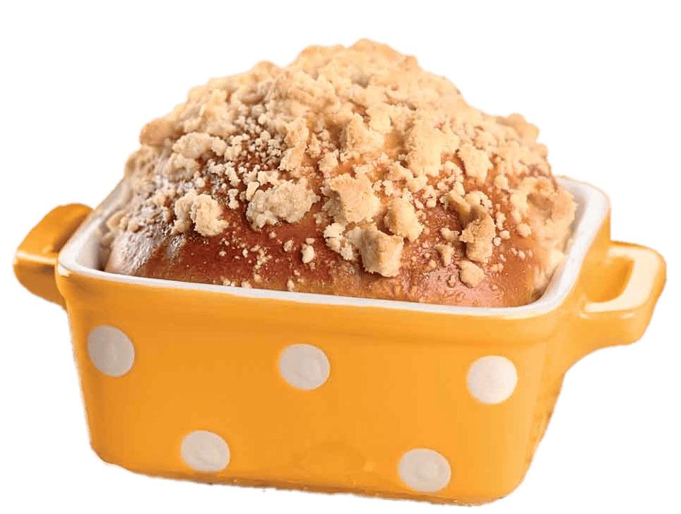 Sweet Bread In Yellow Polka Dot Pot png transparent