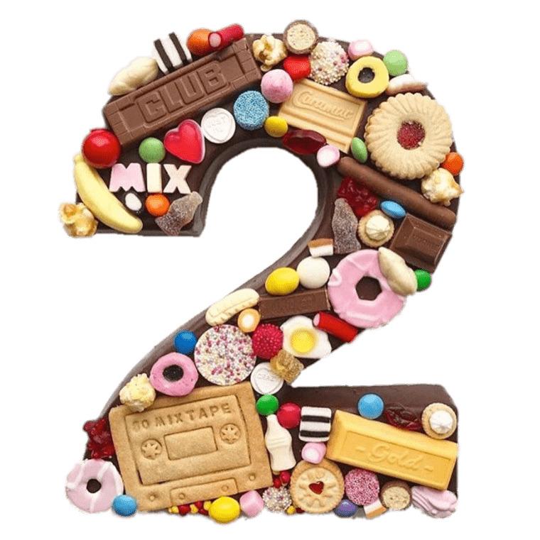 Sweets Number 2 Cake png transparent