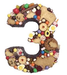 Sweets Number 3 Cake png transparent