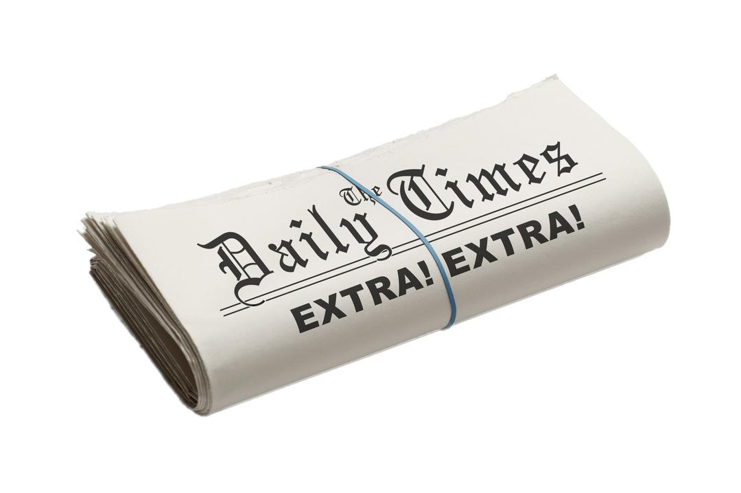 The Daily Times Folded Newspaper png transparent