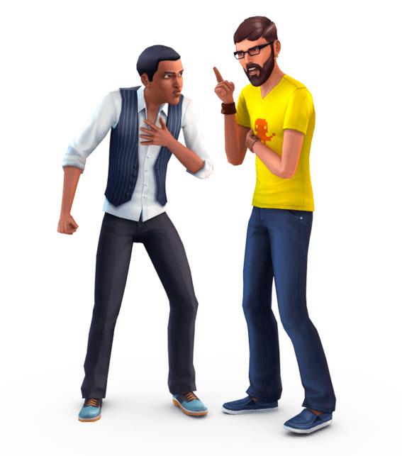 The Sims Guys Arguing png transparent