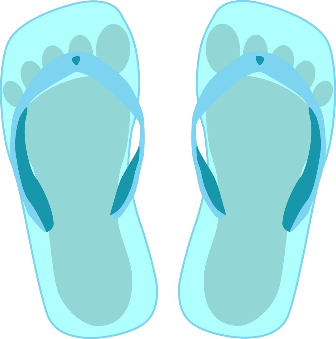 Thong light blue with footprint png transparent