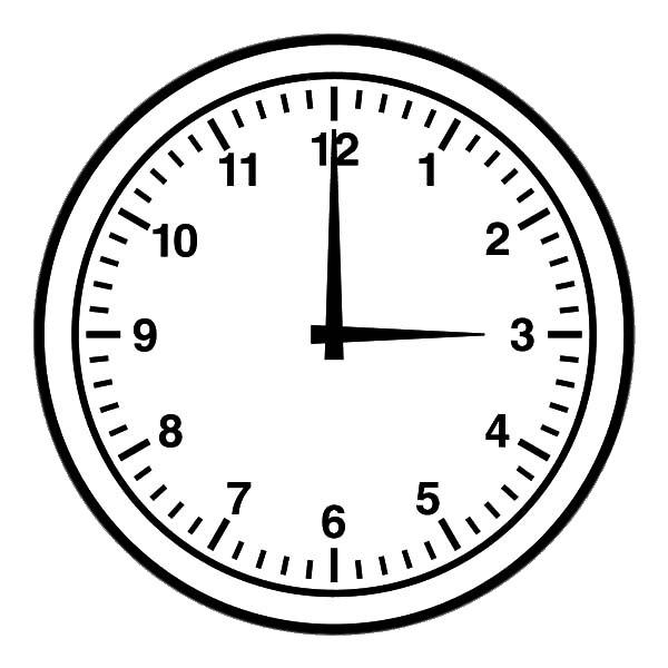 Three O'clock Classic Clock png transparent
