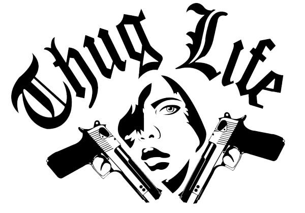 Thug Life Logo Guns png transparent