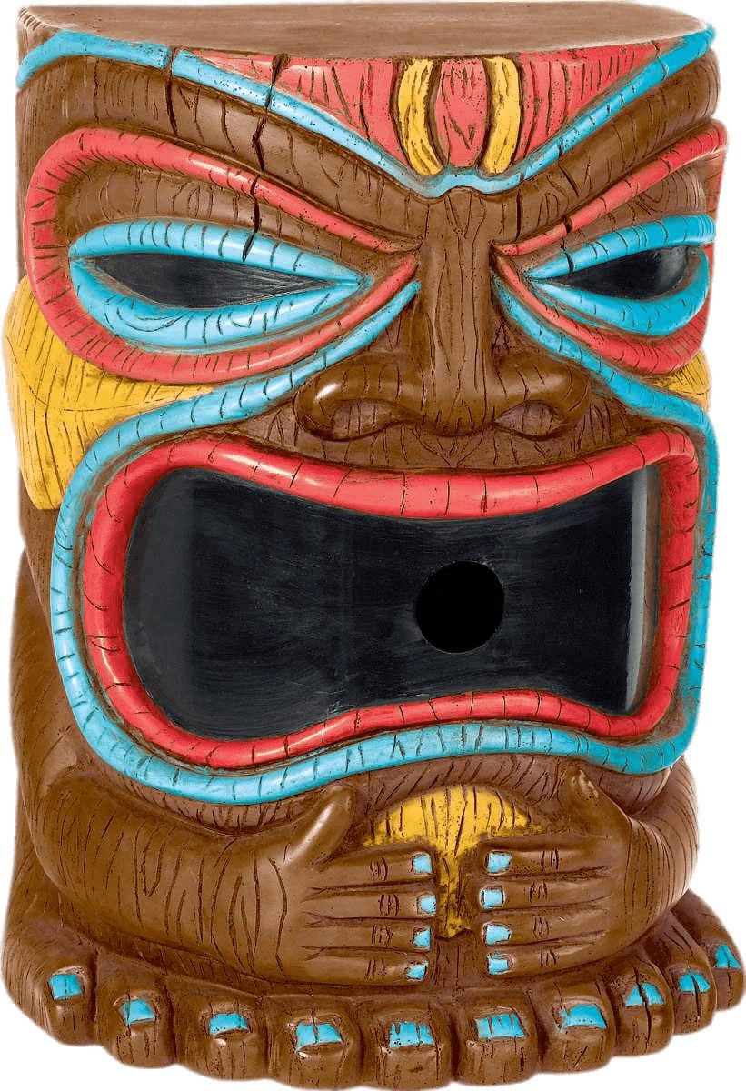 Tiki Head Hands on Belly png transparent