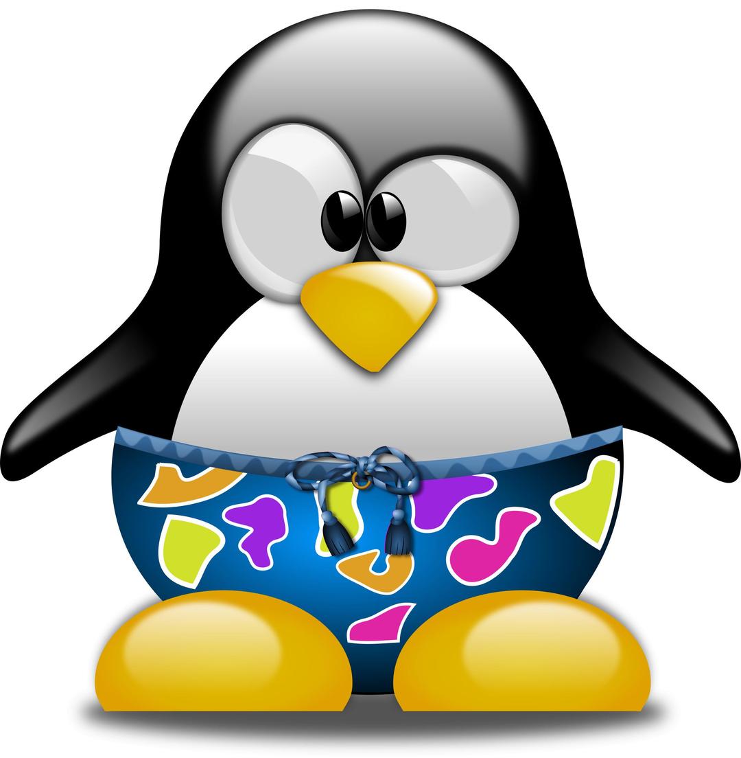 Tux with Swimming Trunks png transparent