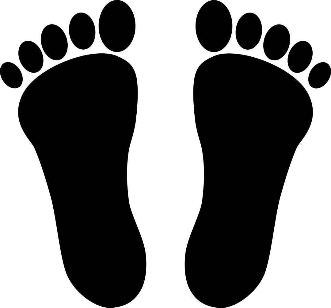 Two footprints black png transparent