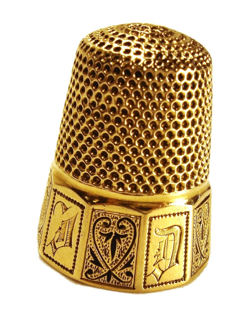 Victorian Gold and Enamel Thimble png transparent