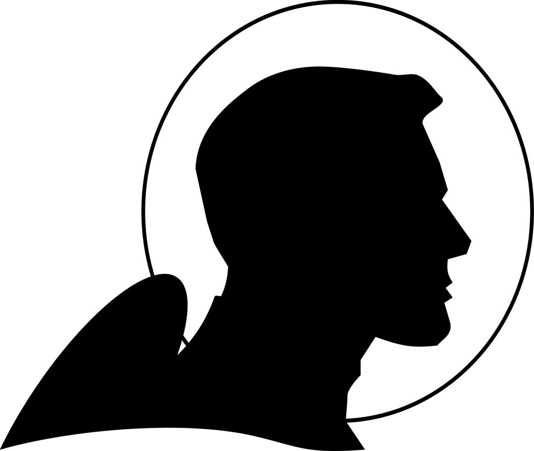 VIntage Astronaut Spaceman Silhouette Profile png transparent