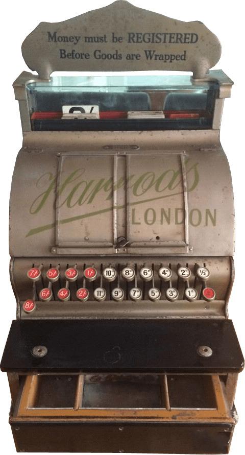 Vintage Harrods Cash Register png transparent