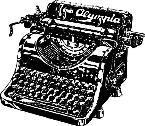 Vintage Olympia Typing Machine Clipart png transparent
