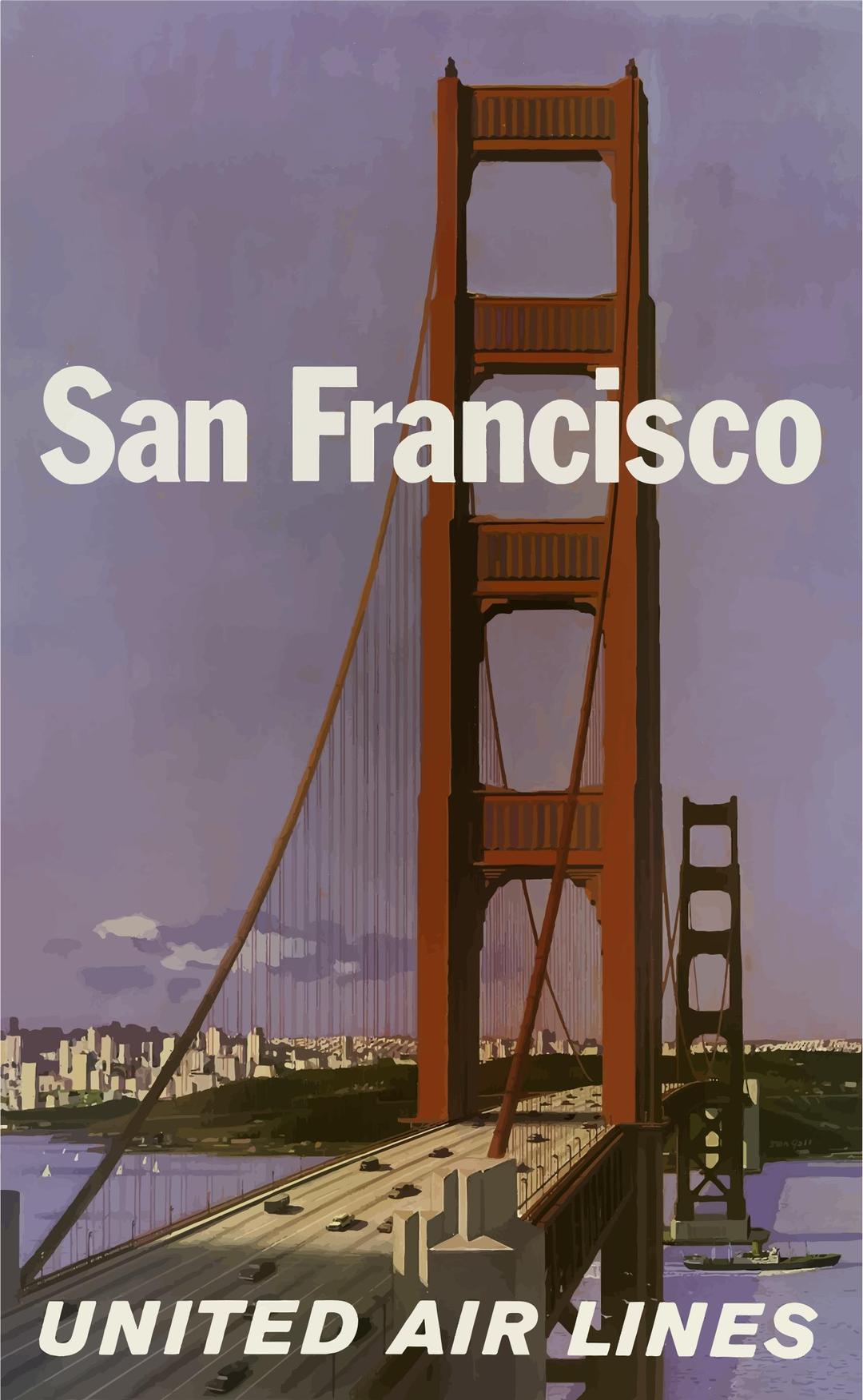 Vintage Travel Poster San Francisco 7 png transparent