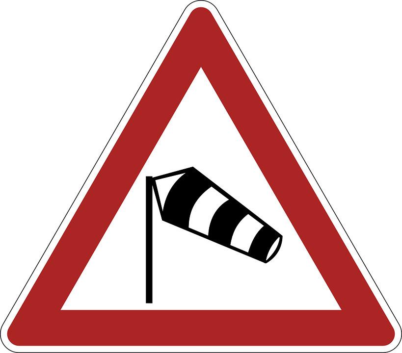 Warning Sidewind Road Sign png transparent