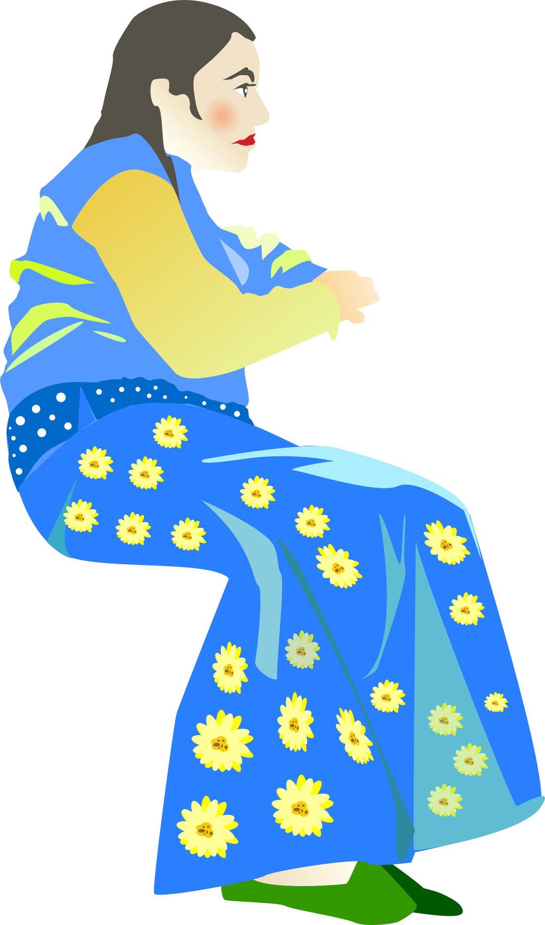 Woman in a Blue Dress png transparent