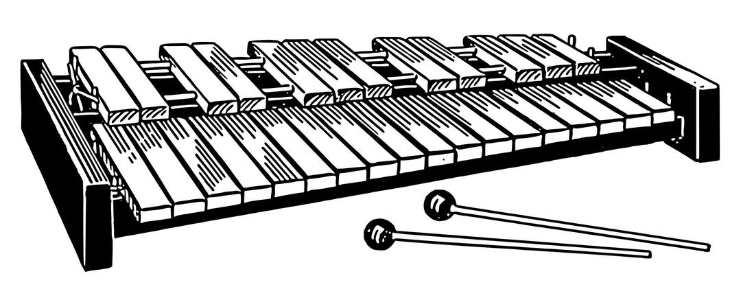 Xylophone Black and White Clipart png transparent