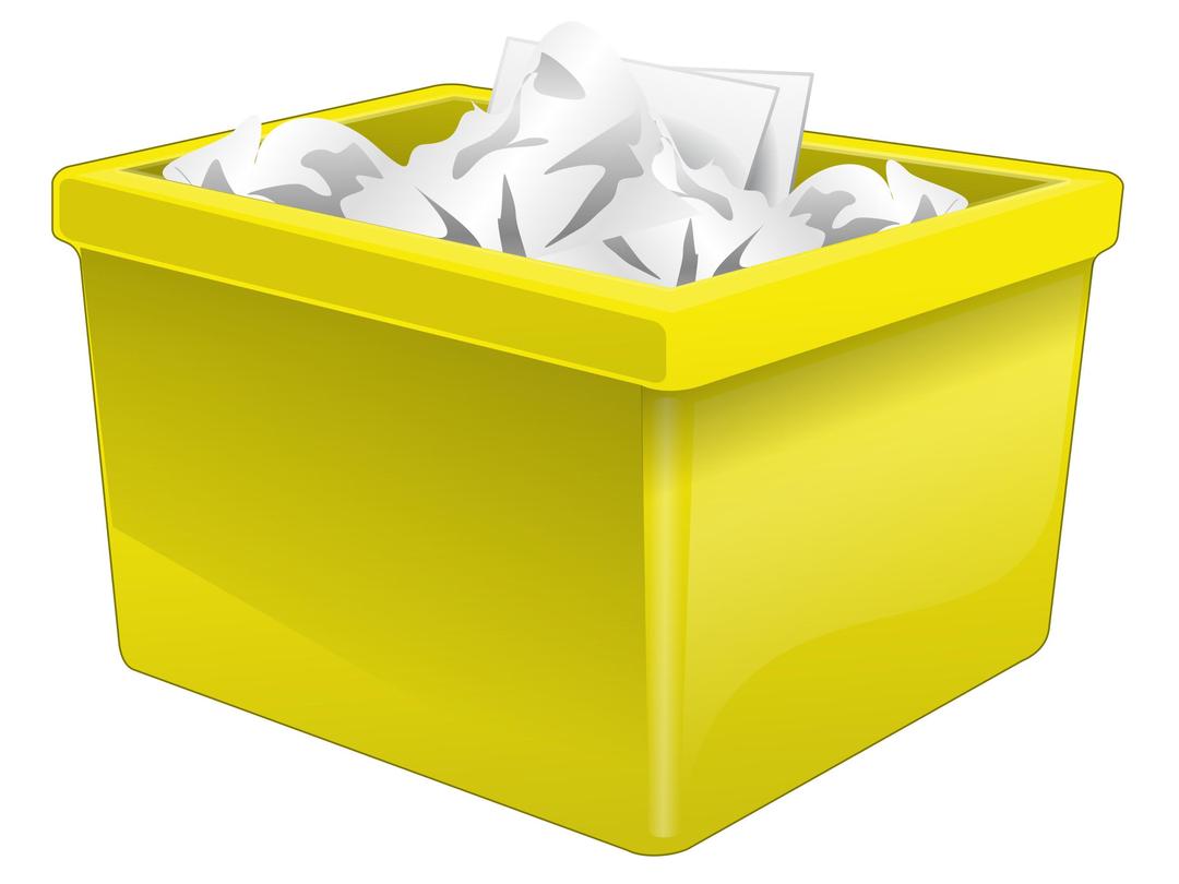 Yellow Plastic Box Filled With Paper png transparent