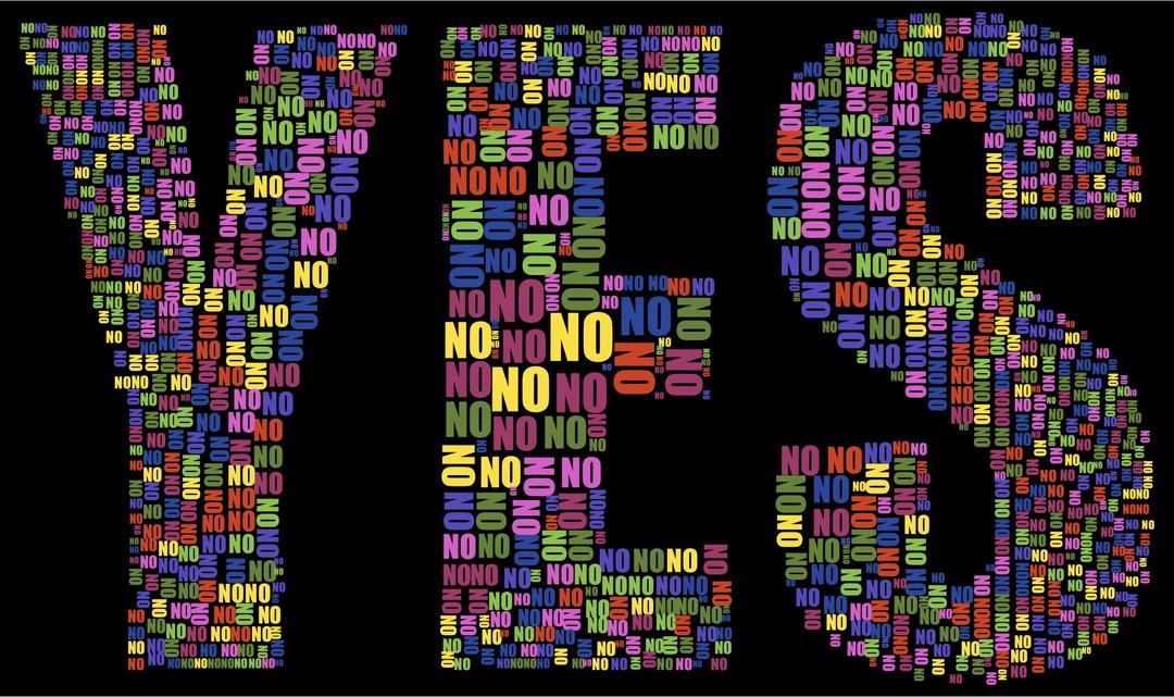 Yes And No Typography png transparent