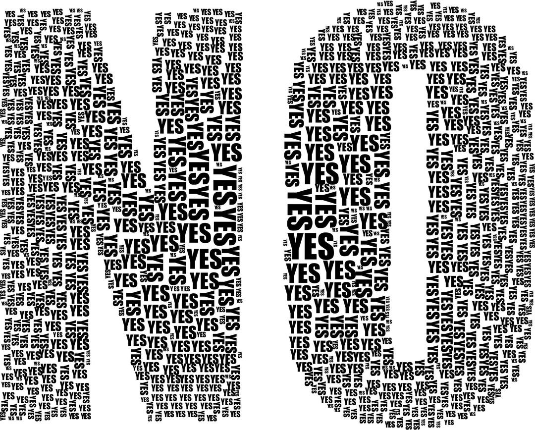 Yes And No Typography 2 Black png transparent