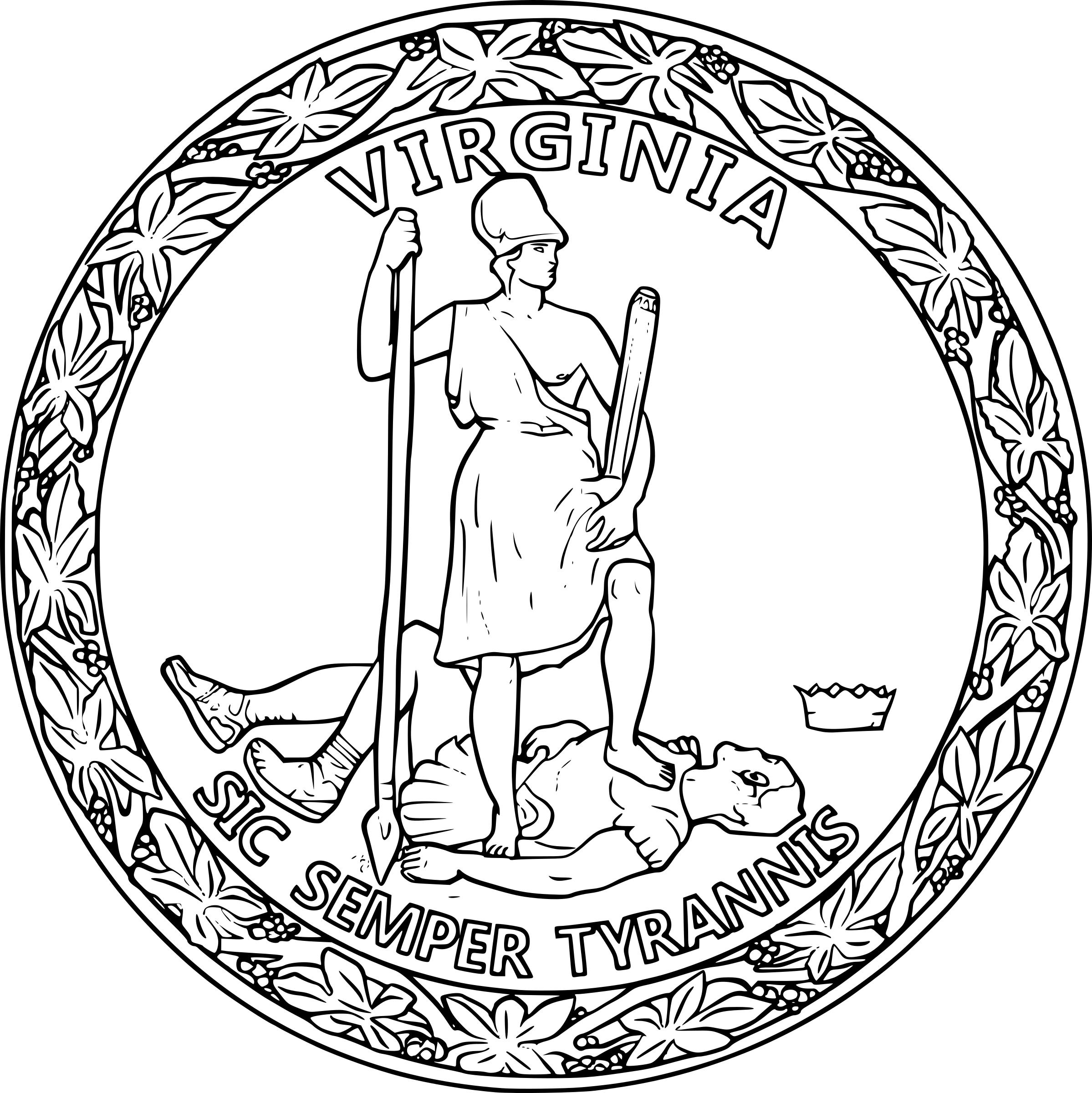 Seal Of The Commonwealth Of Virginia Black And White Version Png Icons