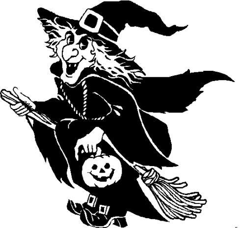 Black White Halloween Witch icons png free download