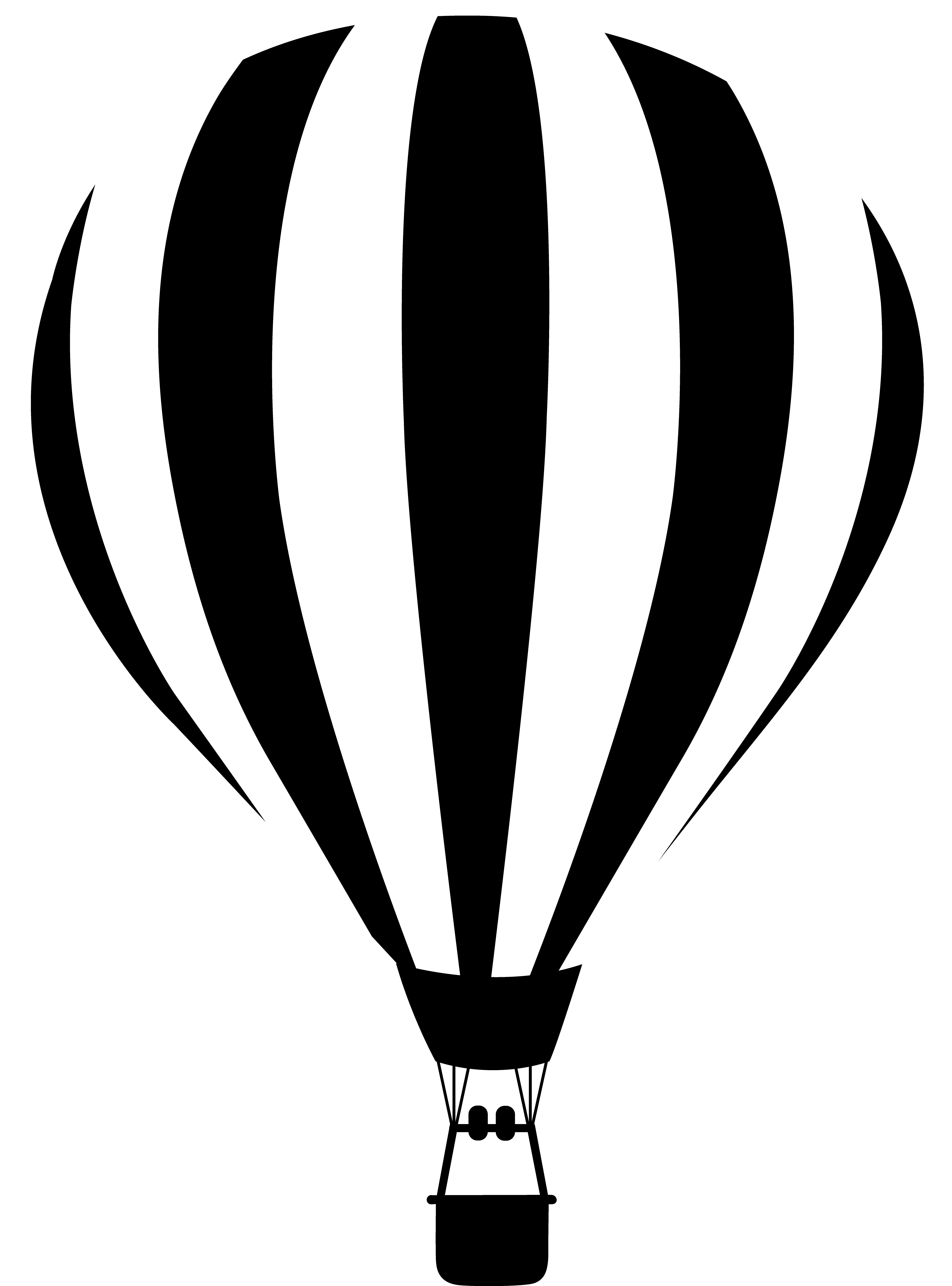 Black White Hot Air Balloon Silhouette icons png preview