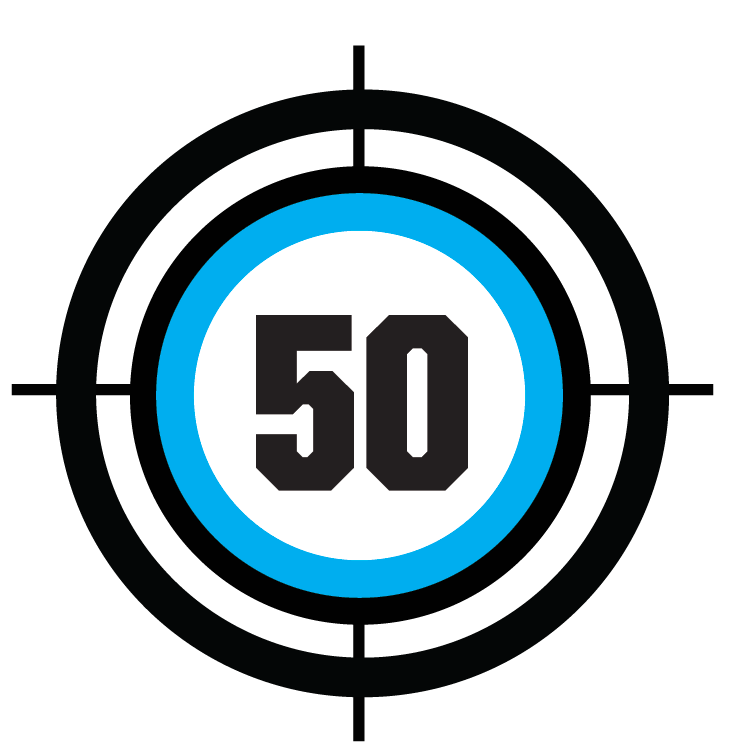 Blue target number 50 icons png preview