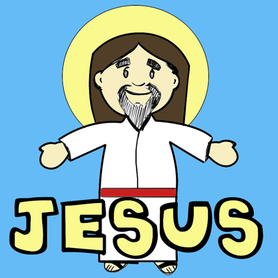 Cartoon Jesus holding his arms out icons png preview