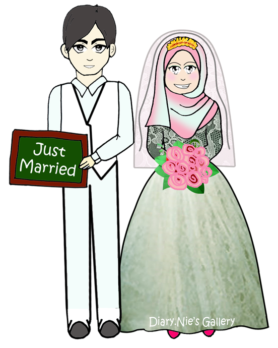 Cartoon Muslim Wedding Couple icons png preview