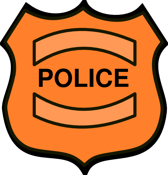 Cartoon police badge orange icons png free download