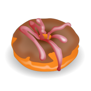 Chocolate Donut w Pink Icing Icon icons png preview