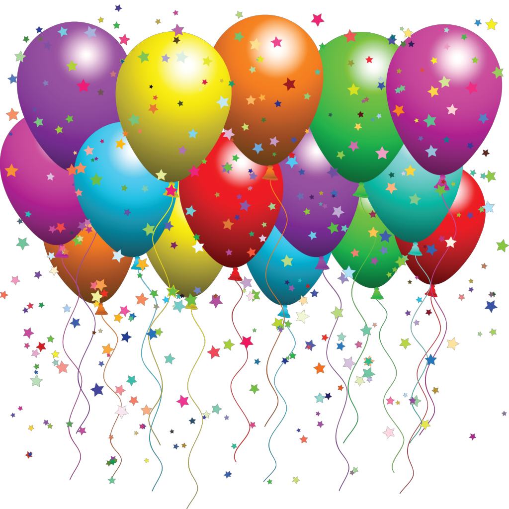 Colorful Birthday Balloons Background icons png preview