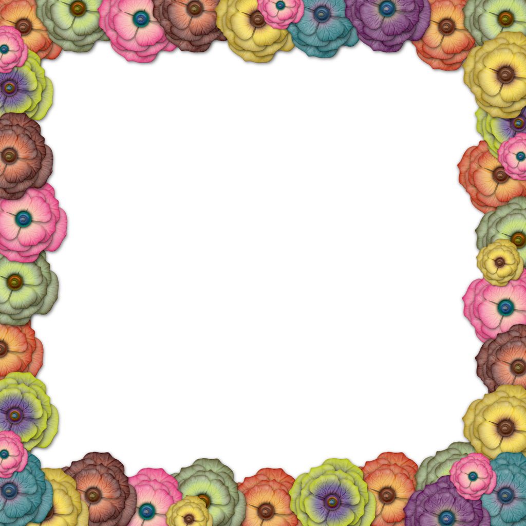 Colorful frame floral background icons png preview