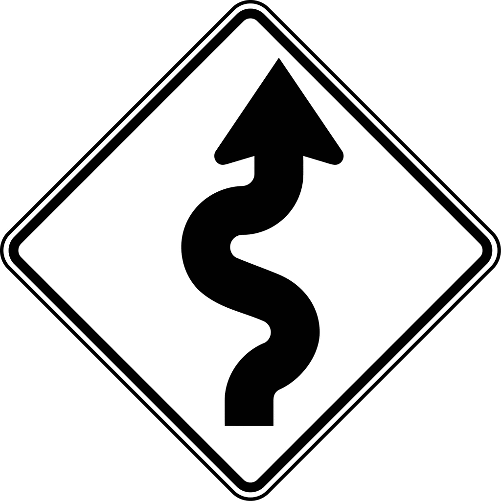 Curved road arrow sign icons png preview