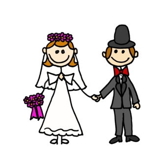 Cute Bride Groom Drawing icons png preview