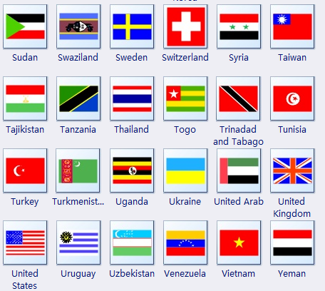 Different Country Flags icons png preview