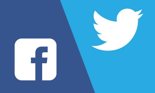 Facebook and Twitter logo icons png free download