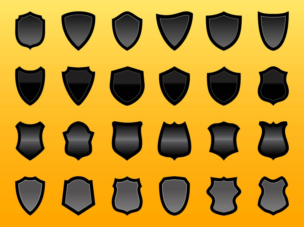 Free Black shield template clip art icons png free download