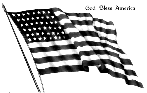 God bless America Uncolored Flag icons png preview