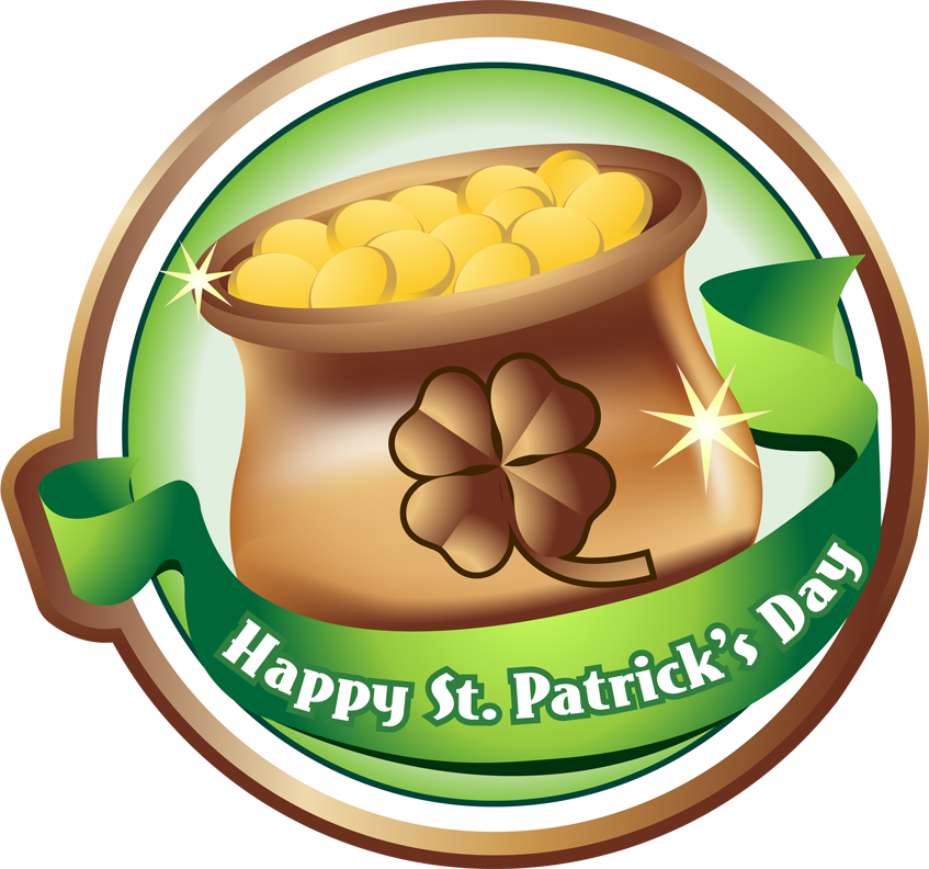 Happy St Patricks Day Gold coins icons png free download